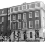 Black and white photo of the original hospital frontage