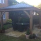 A photo of the garden gazebo and garden furniture