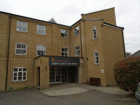 A photo of the front of the care home building
